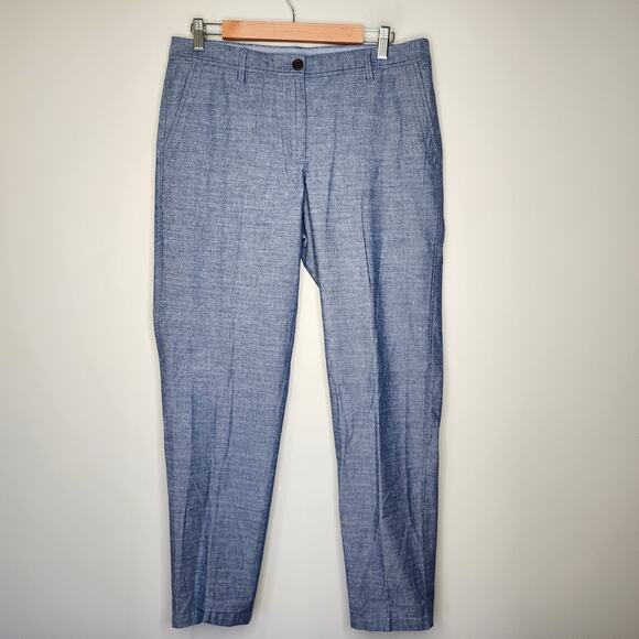Talbots Girlfriend Chino Size 8 Chambray Blue Cotton Casual Pants - Picture 2 of 9